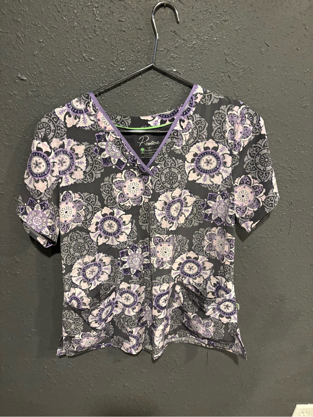 Premier by Healing Hands Gray V-Neck Scrub Top